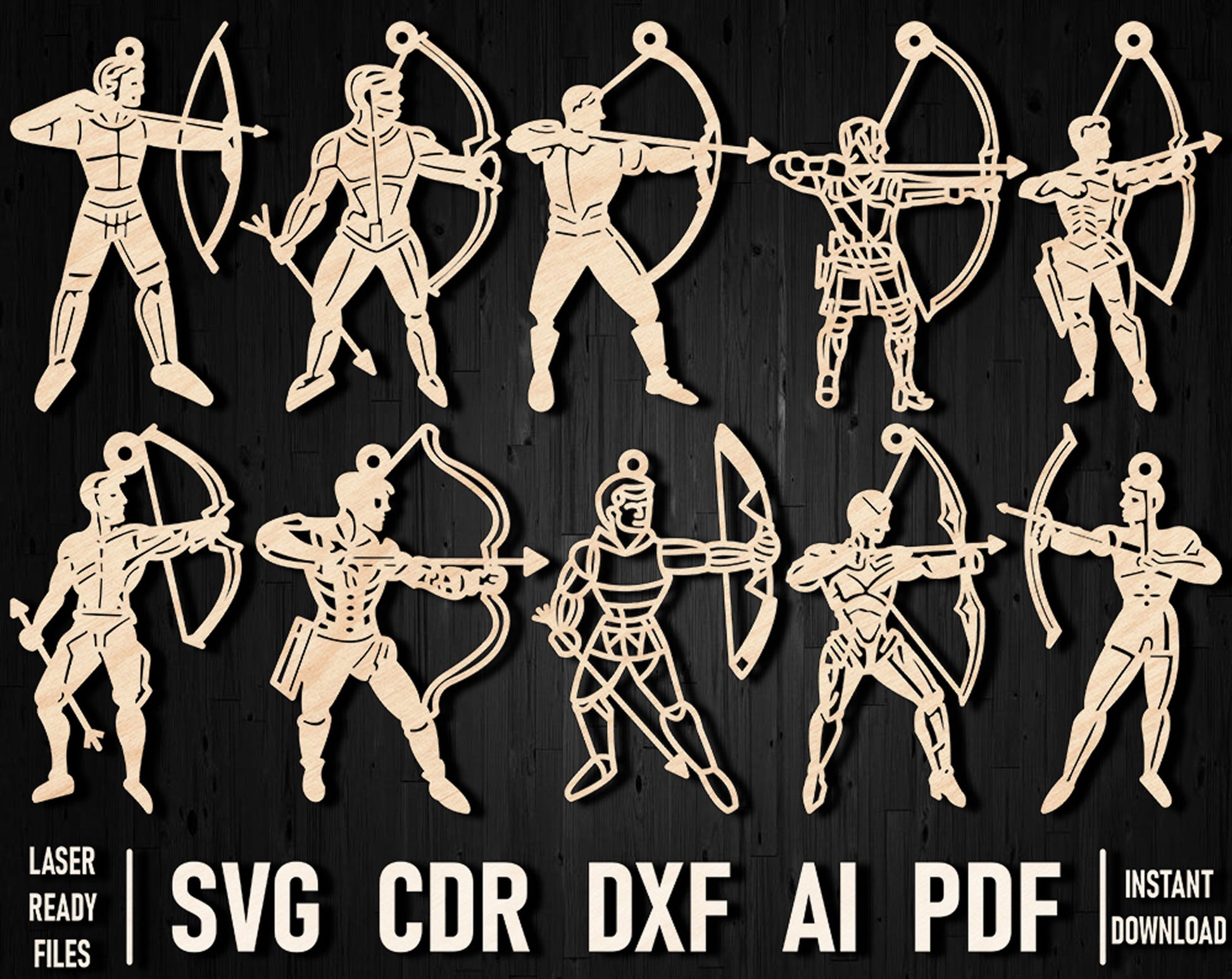 Archer christmas laser cut svg bundle
