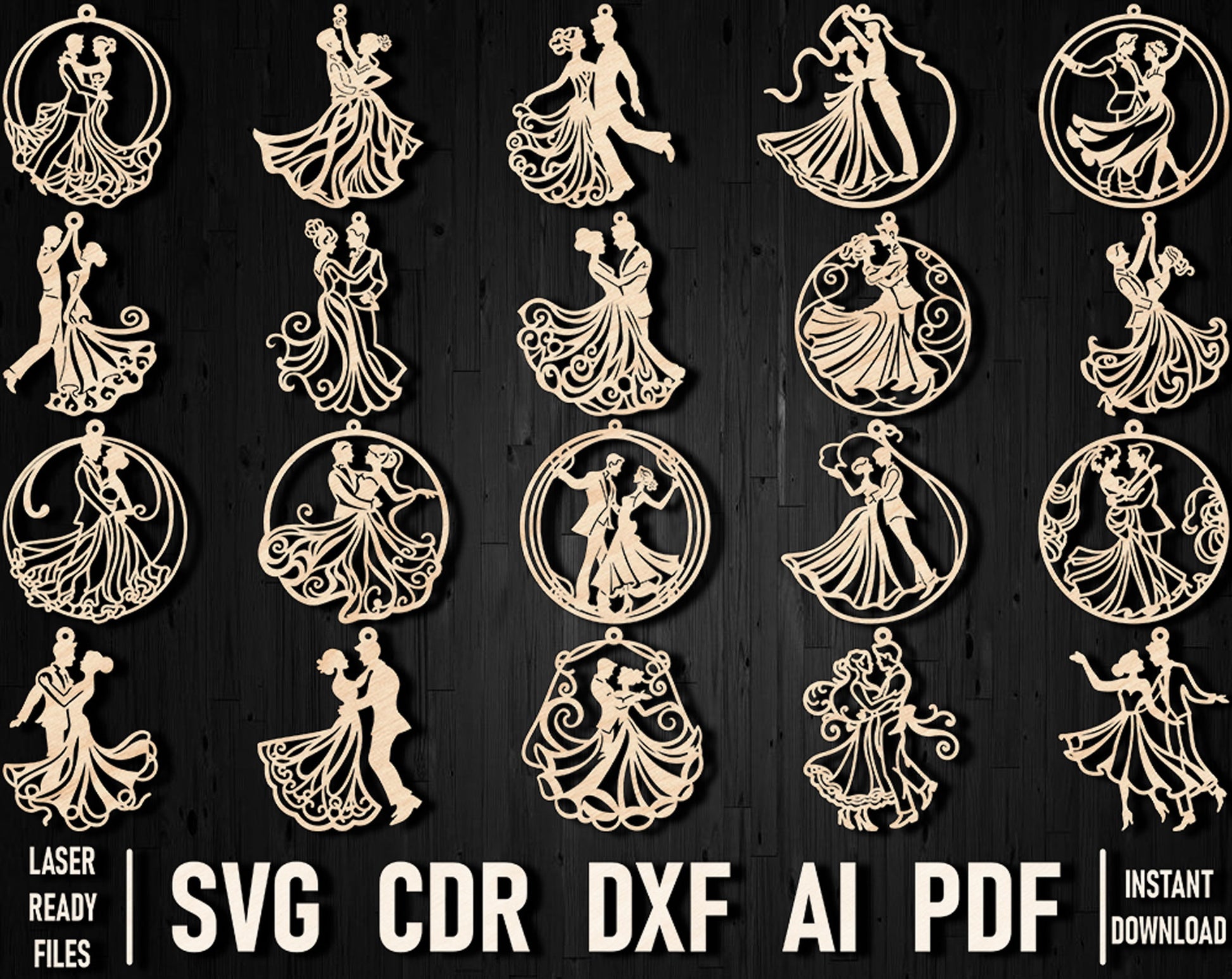 Ballroom Dance vector Glowforge dxf