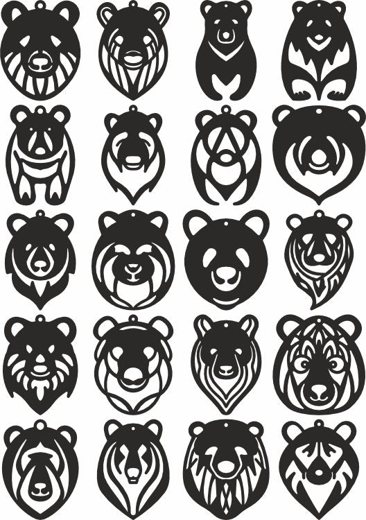 Bear laser cut earring bundle