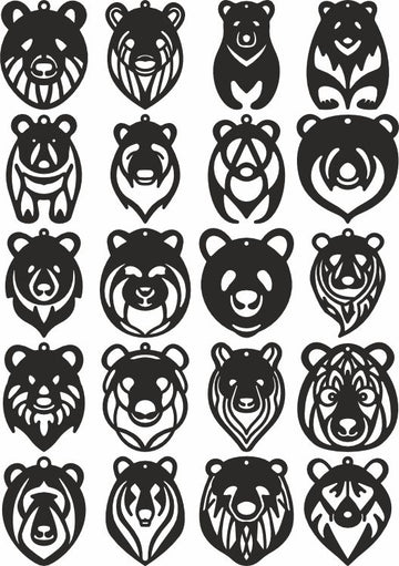 Bear laser cut earring bundle