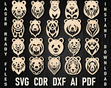 Bears earrings laser cut files