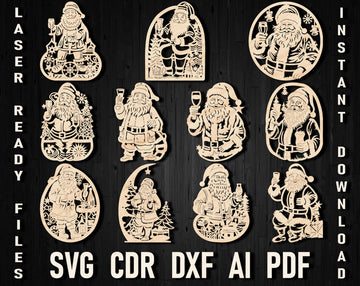Beer christmas glowforge santa svg