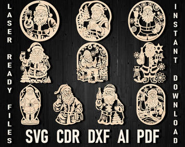 Beer lover santa christmas svg bundle