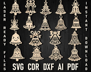 Bell christmas laser cutting files