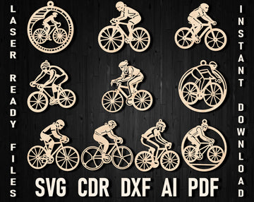 Bicycle christmas laser cut ornament