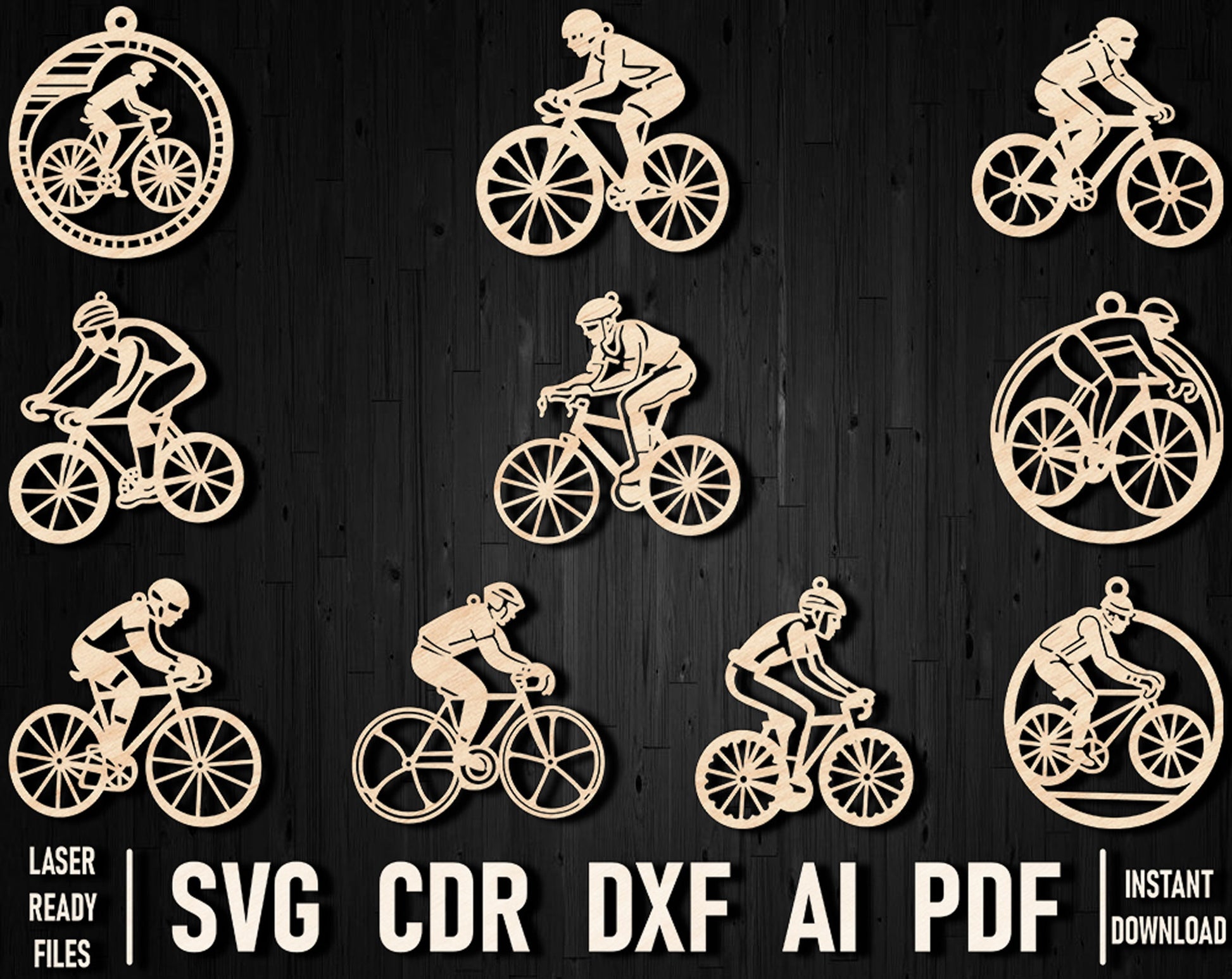 Bicycle wooden laser cut template