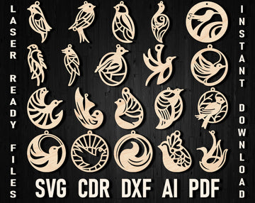 Bird earrings svg files