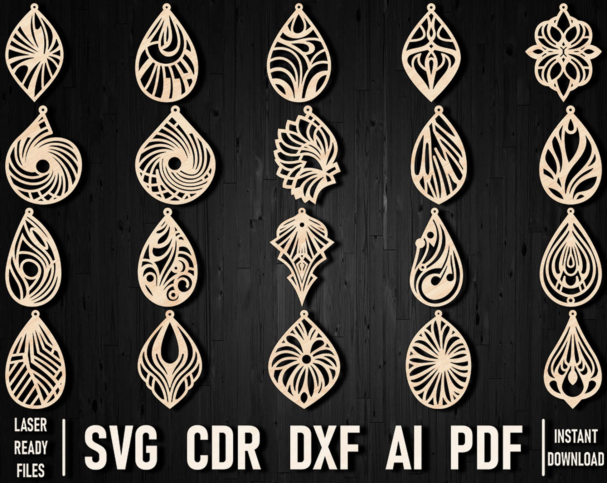 Boho and Hippie glowforge ornament designs