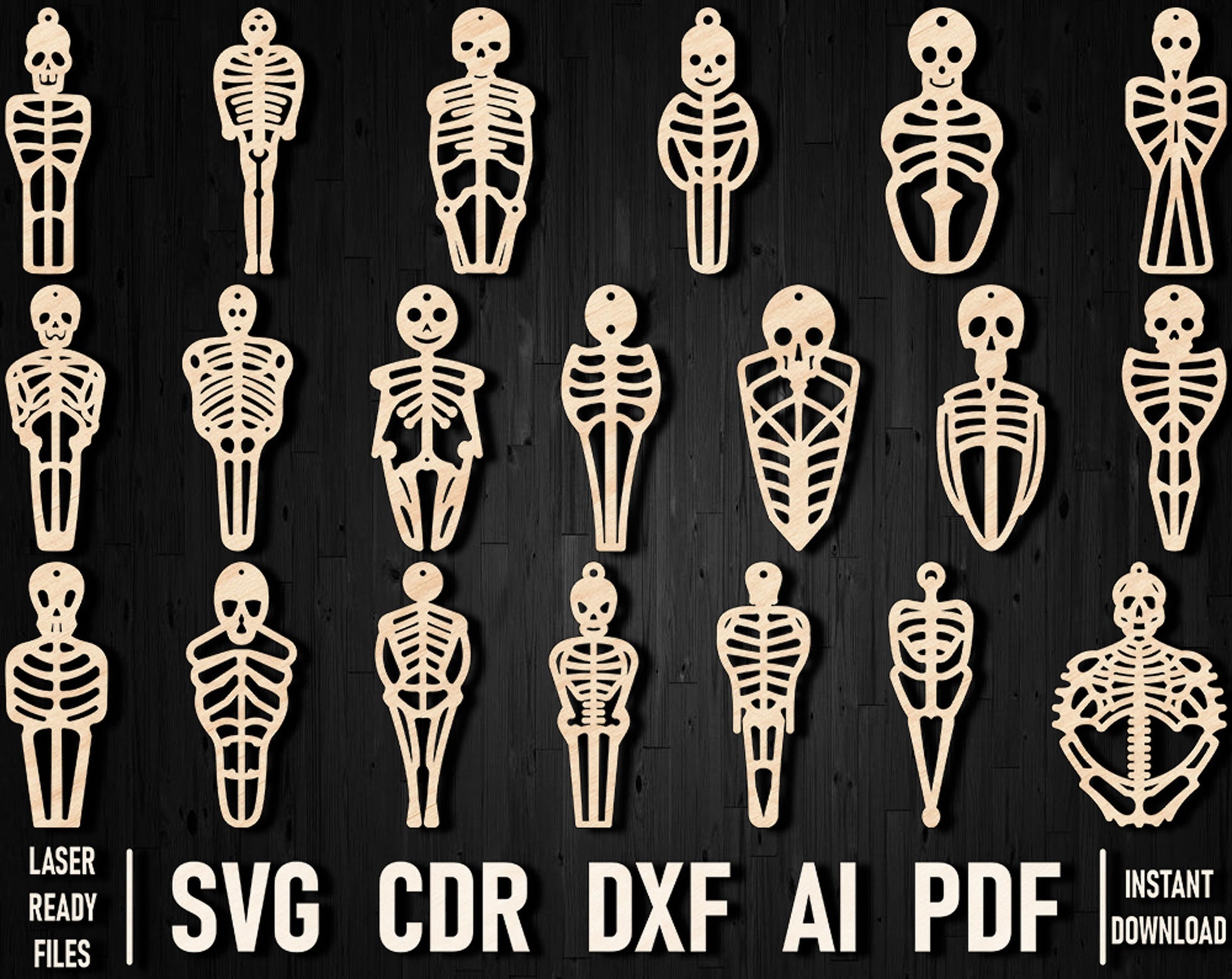 Bone earrings dxf files