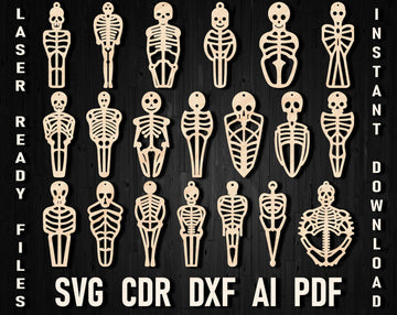 Bones laser cutting earrings