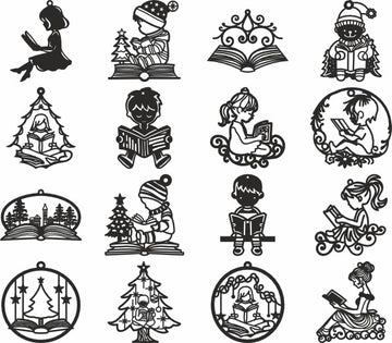 Book reading vecctor svg files