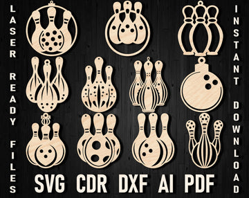 Bowling christmas glowforge files