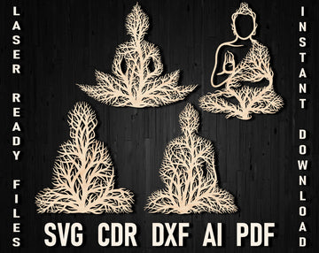 Buddha wall art laser cutting files