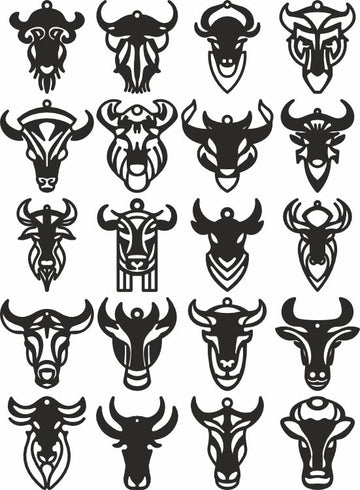 Bull earrings vector svg files