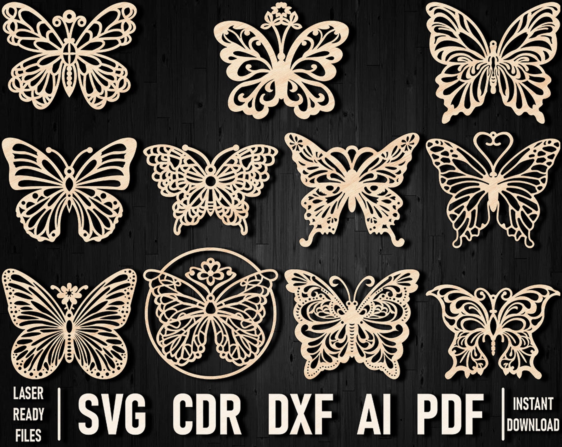Butterfly Christmas Glowforge ornament