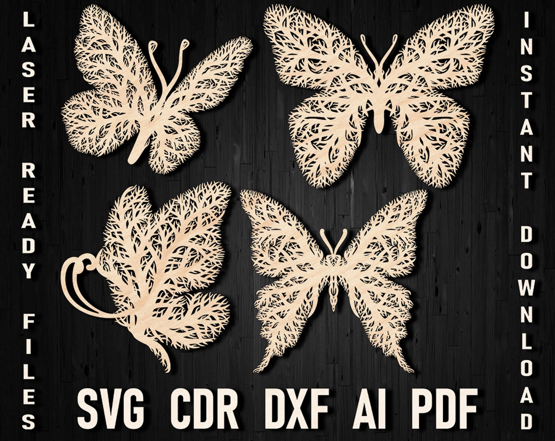 Butterfly wall laser cut panel