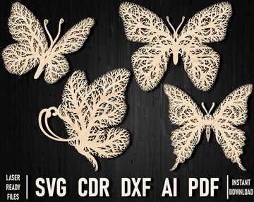Butterfly wooden cutout panels