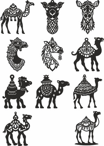 Camel vector dxf christmas ornaments
