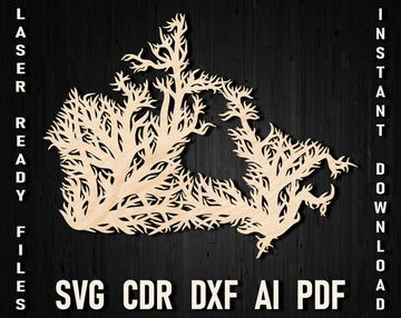 Canada tree map laser cut svg