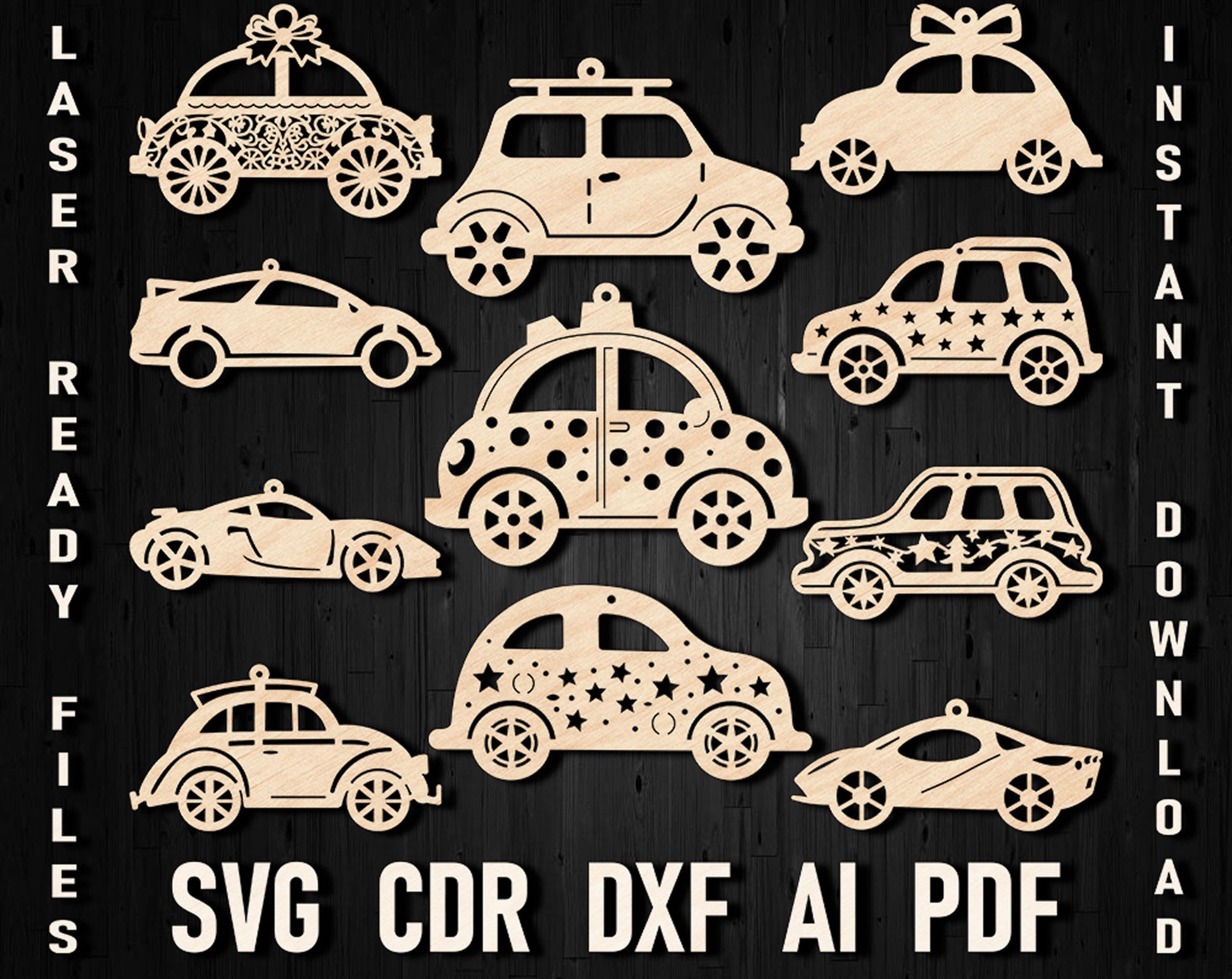 Car christmas toy svg bundle