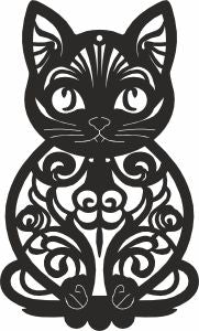 Cat Christmas ornament svg