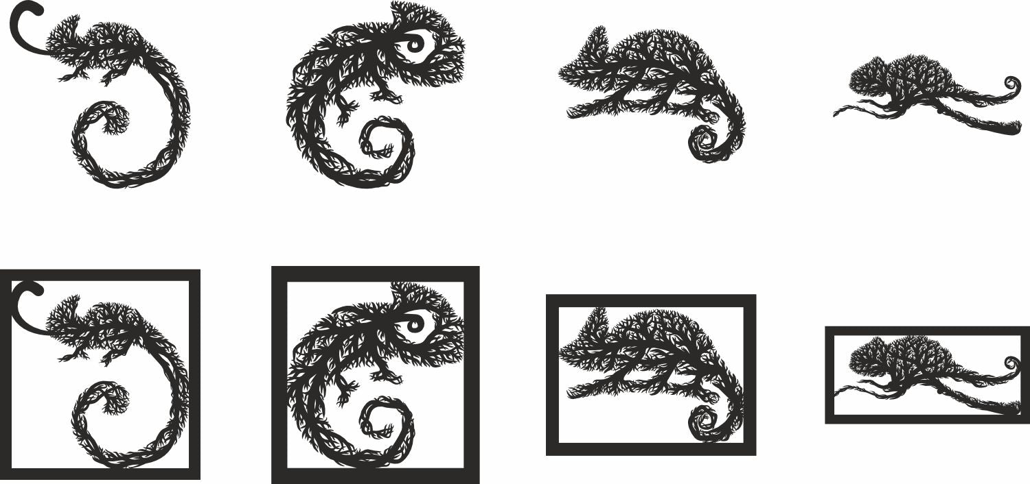 Chameleon wall art panel ornament