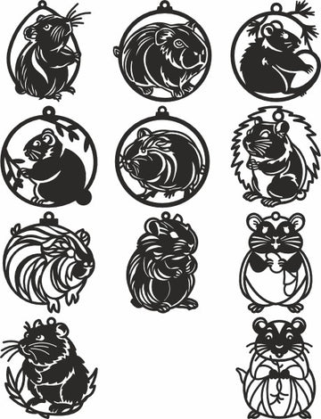 Christmas Hamster vector design bundle