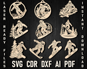 Christmas Snowboard laser cutting files