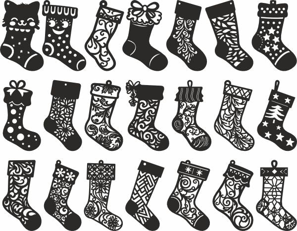Christmas Stocking svg laser cutting svg files