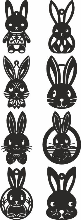 Christmas laser cut bunny ornament