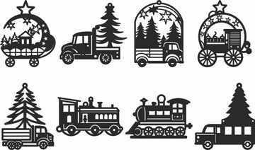 Christmas laser cut transport designs