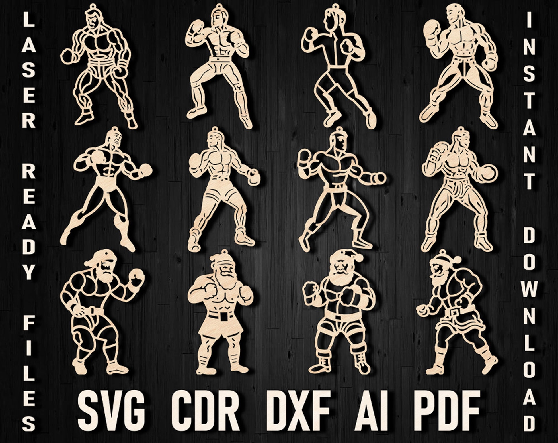 Christmas santa box laser cutting files