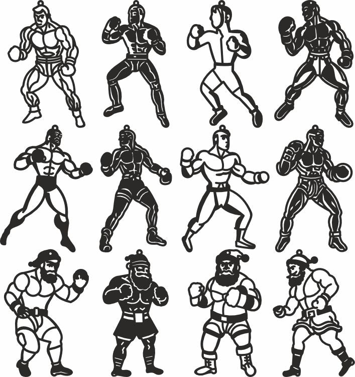 Christmas santa claus box vector bundle