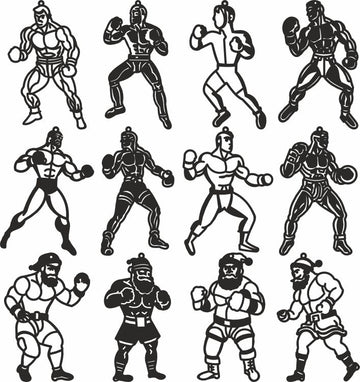 Christmas santa claus box vector bundle