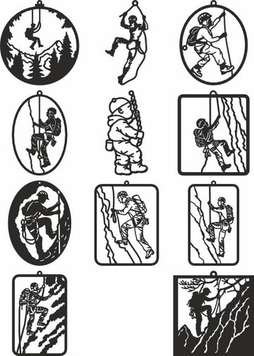 Climbing vector design dxf template