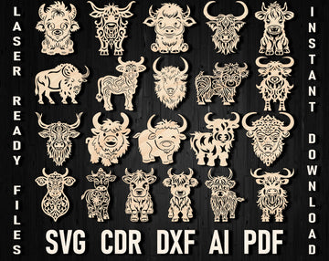 Cow laser cut christmas ornament