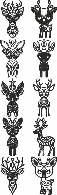 Deer christmas laser cut svg