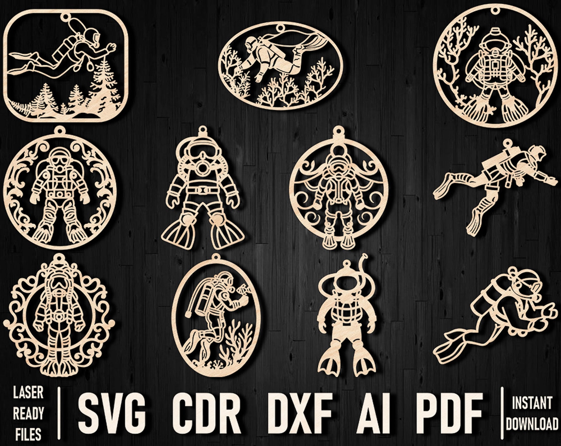 Diving christmas ornament files