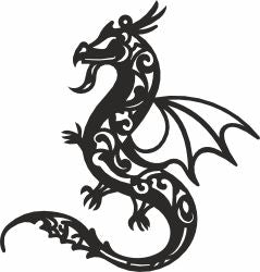 Dragon Christmas svg laser cut dxf files