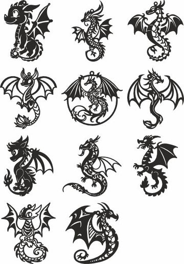 Dragon Christmas toy svg templates
