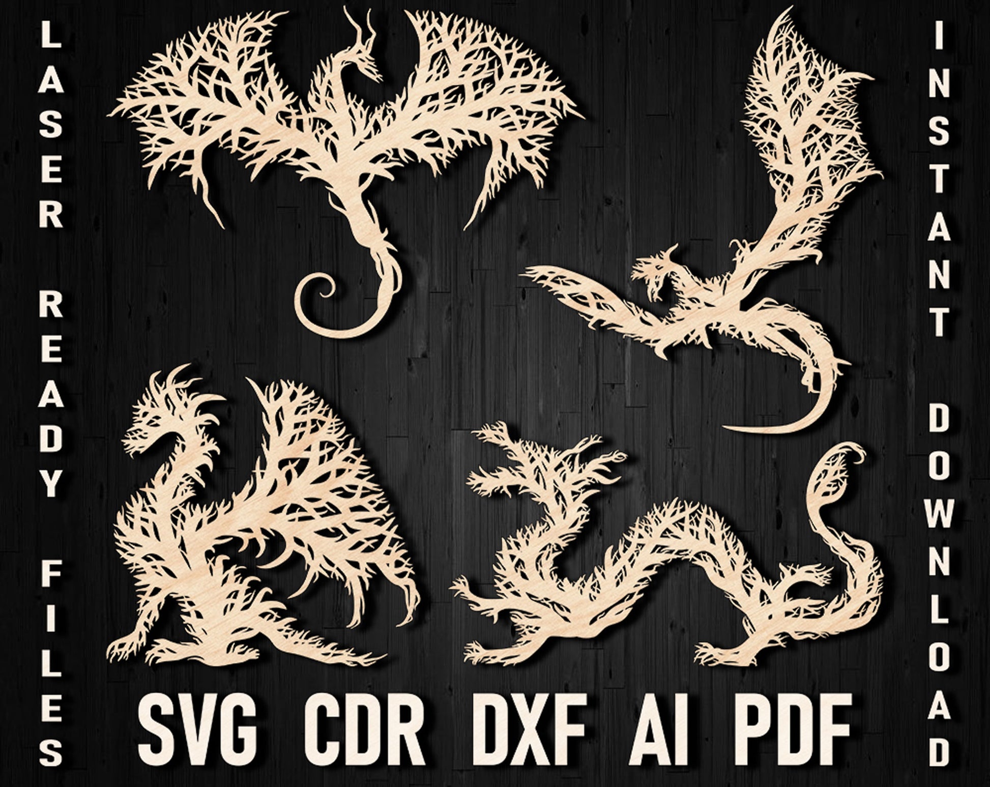 Dragon wall art panel files
