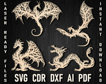 Dragon wall art panel files