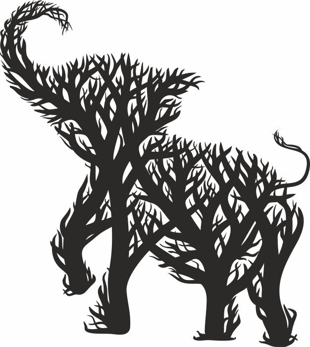 Elephant laser cutting decor
