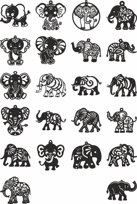 Elephant vector glowforge design