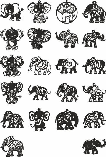 Elephant vector glowforge design