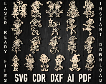 Elf christmas laser cut svg