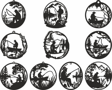 Fisherman christmas laser cut files