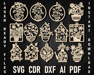 Flowers Christmas Ornament Svg