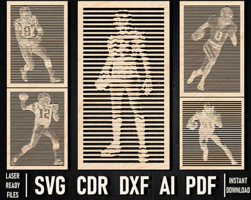 Football vector glowforge panels