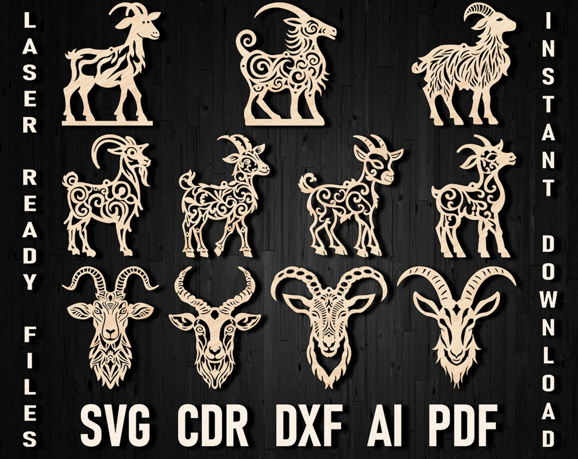 Goat christmas svg files